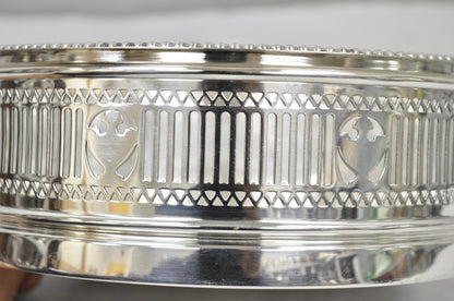 Antique Gorham English Edwardian Silver Plated "Urns" Large 9" Bar Wine Coaster