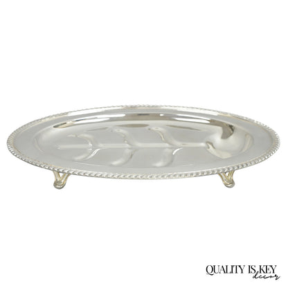 Vintage Sheffield Victorian Silver Plated Meat Cutlery Oval Serving Platter Tray