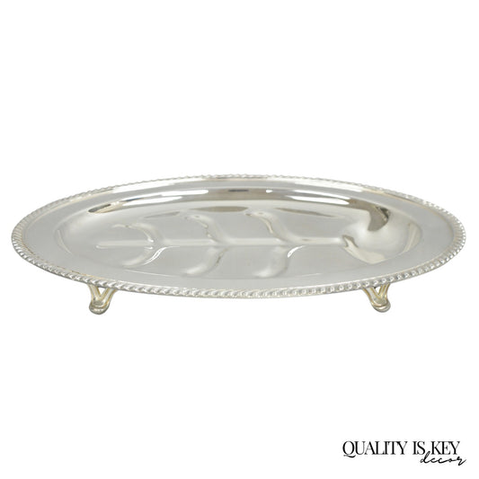 Vintage Sheffield Victorian Silver Plated Meat Cutlery Oval Serving Platter Tray