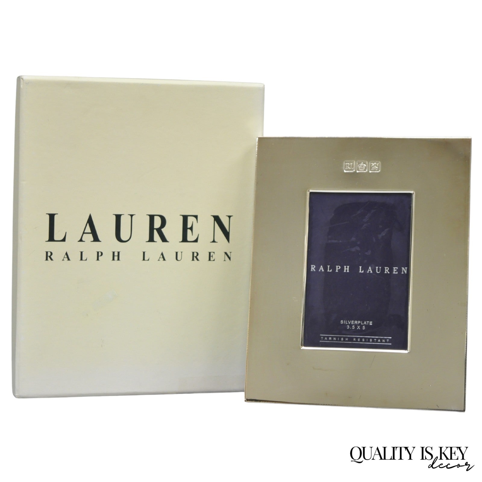 Lauren Ralph Lauren Silver Plated Normandy Modern 3.5x5 Photo Picture Frame (A)