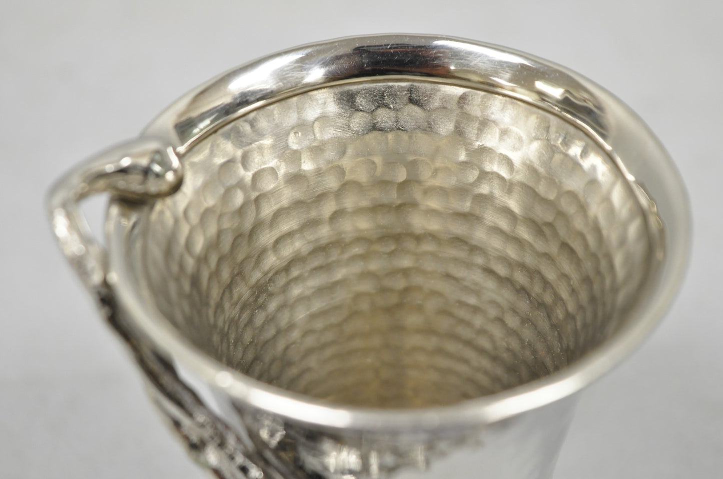 Michael Aram Twig Hand Hammered Stainless Steel Silver Plated Small Goblet Cup