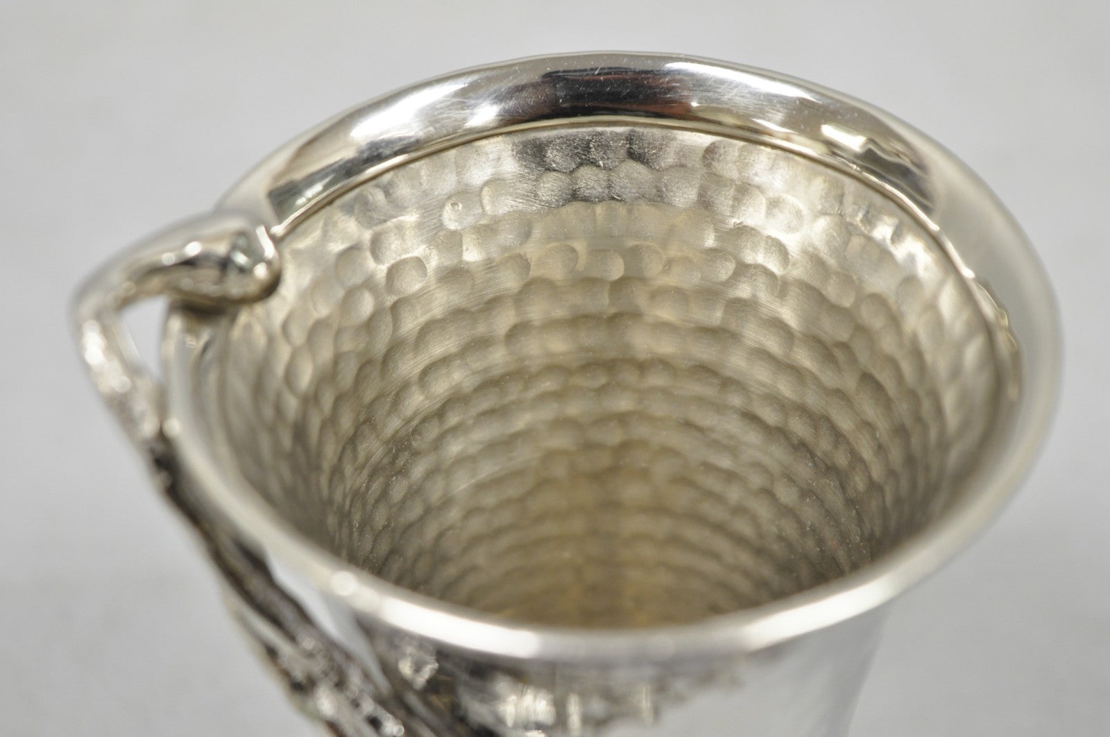 Michael Aram Twig Hand Hammered Stainless Steel Silver Plated Small Goblet Cup