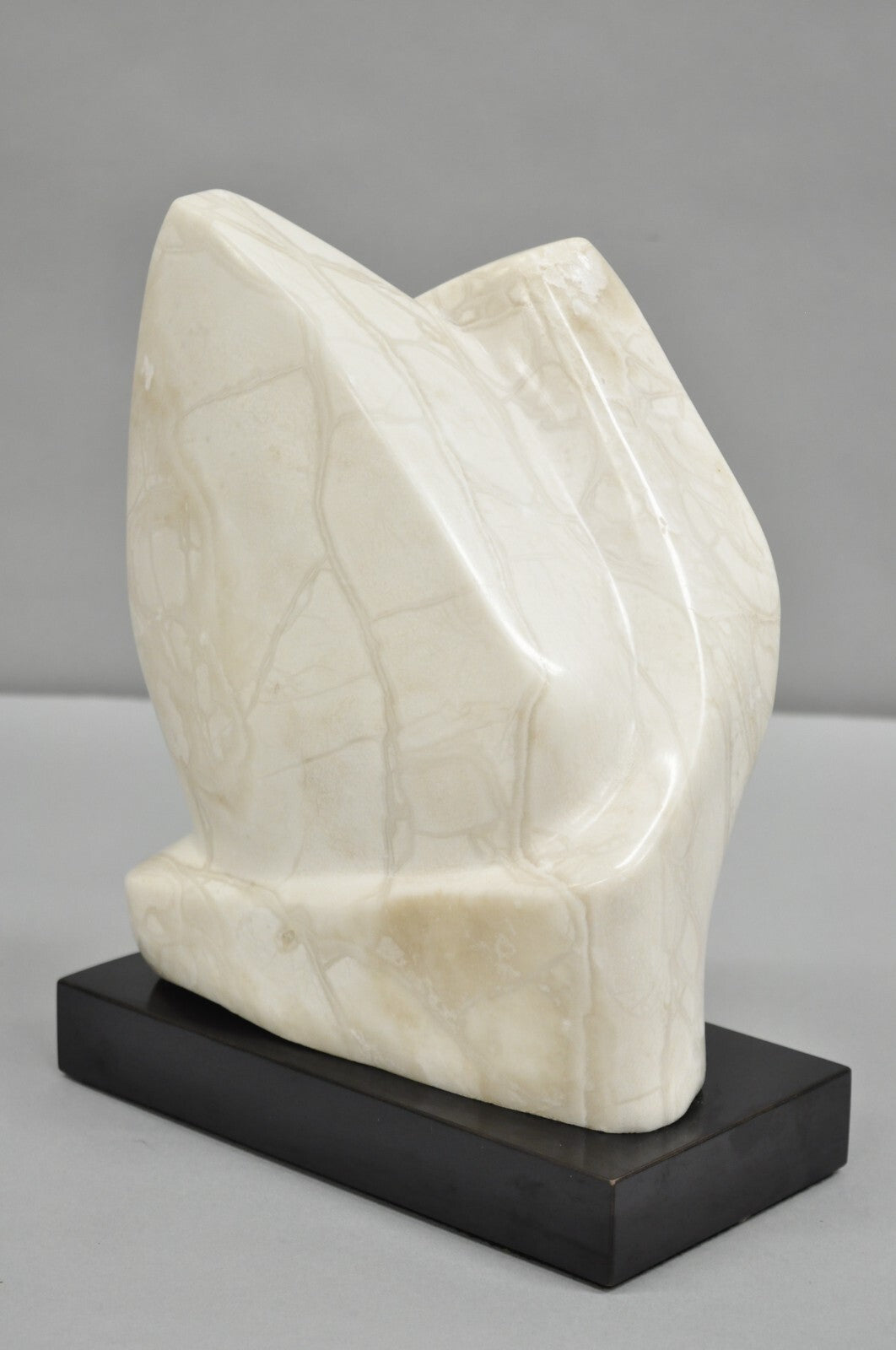 Morton Gaffin Modernist Carved White Alabaster Abstract Sculpture