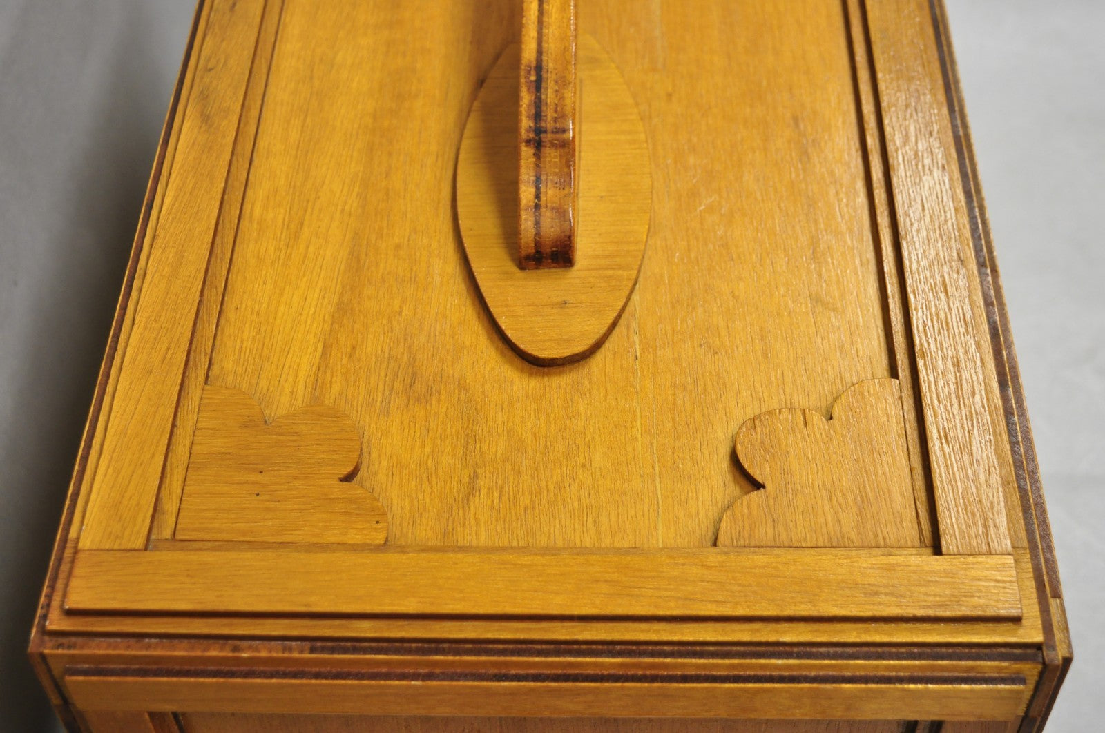 Vintage Arts & Crafts Custom Handmade Large Wooden Tool Chest Tool Box