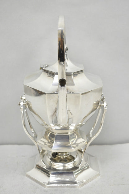 Antique Wilcox Art Deco Silver Plated Tilting Coffee Teapot on Stand "M.G.R."