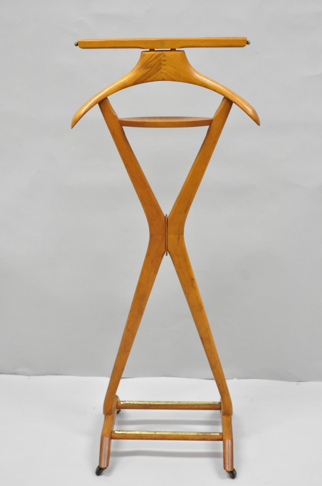 Vintage Fratelli Reguitti Italian X-Form Beech Wood Gentleman's Clothing Valet