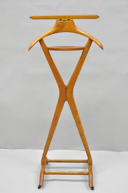 Vintage Fratelli Reguitti Italian X-Form Beech Wood Gentleman's Clothing Valet