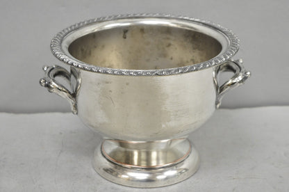 Vintage English Regency Style Silver Plated Low Champagne Chiller Ice Bucket