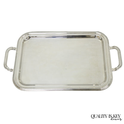 Contemporary Modern Landes Silver Plated Rectangular Bar Serving Platter Tray