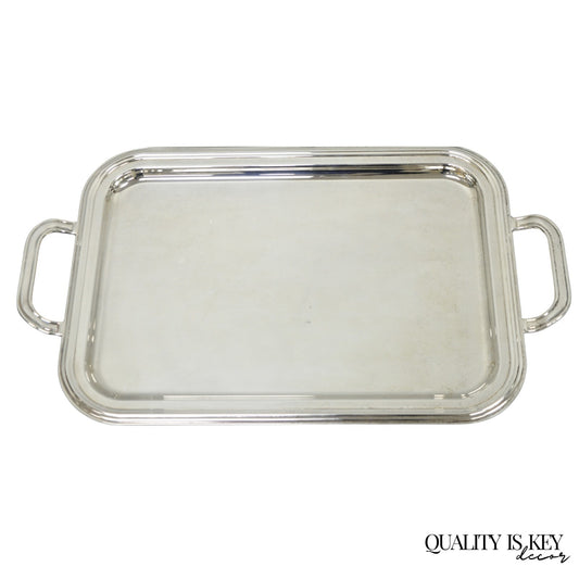 Contemporary Modern Landes Silver Plated Rectangular Bar Serving Platter Tray