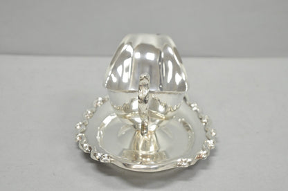 Vintage FB Rogers Silver Plated Victorian Gravy Sauce Boat w/ Attached Dish