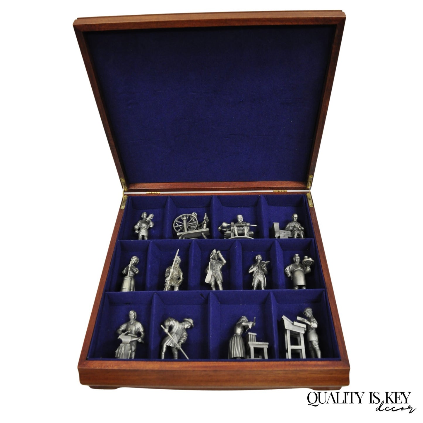 Vintage Franklin Mint 1974 Pewter People of Colonial America Full Figurine Set
