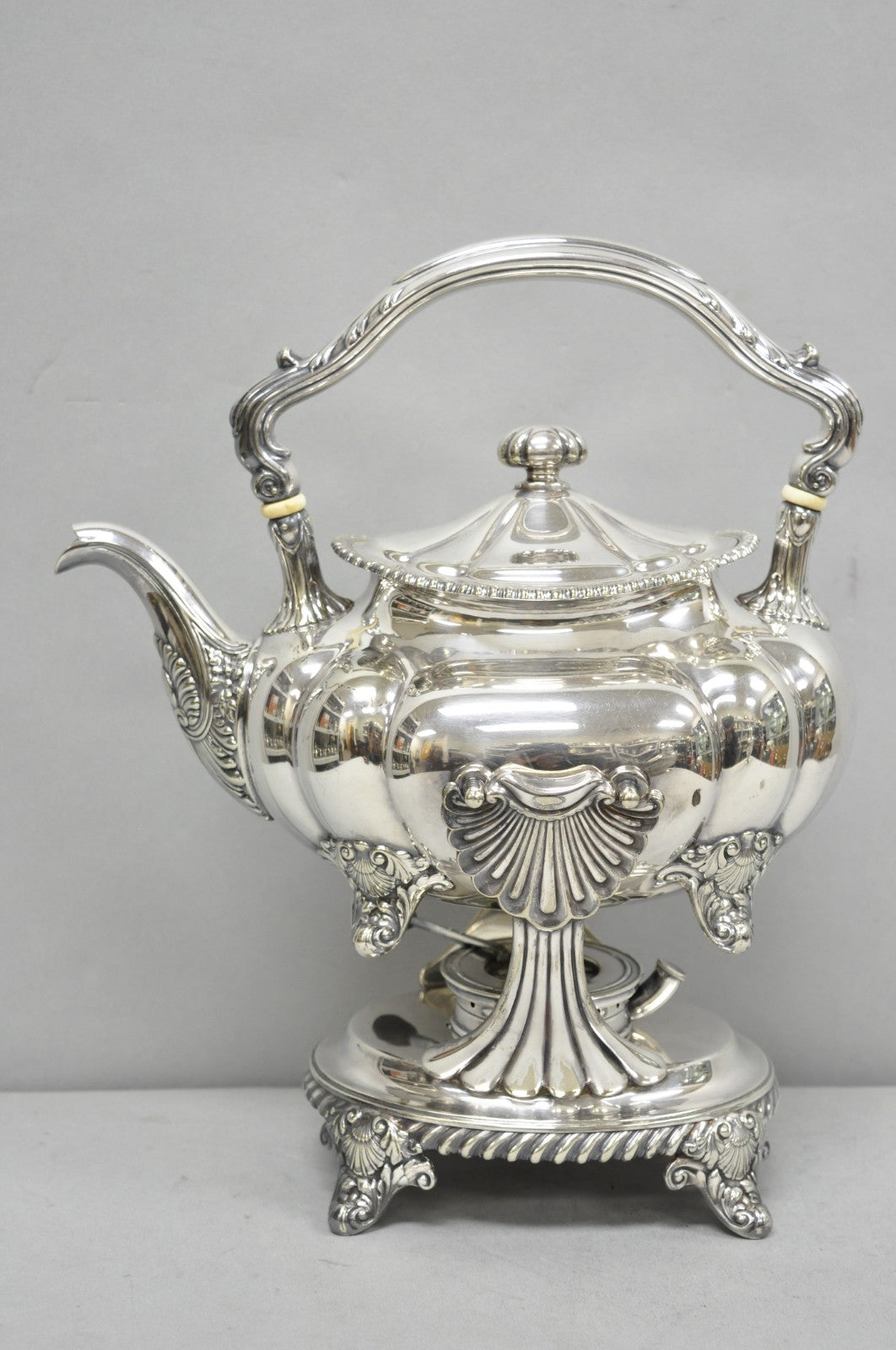 Antique Victorian Silver Plated Gorham 01180 Tilting Teapot Coffee Pot on Stand