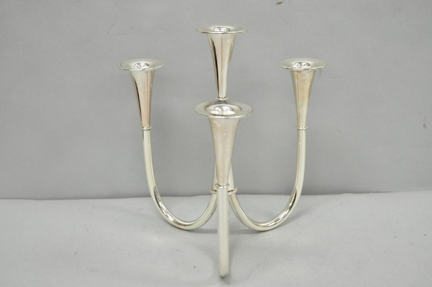 Vintage Wilhelm Wagenfeld for WMF Silver Plated Modern Candelabra Candle Holder