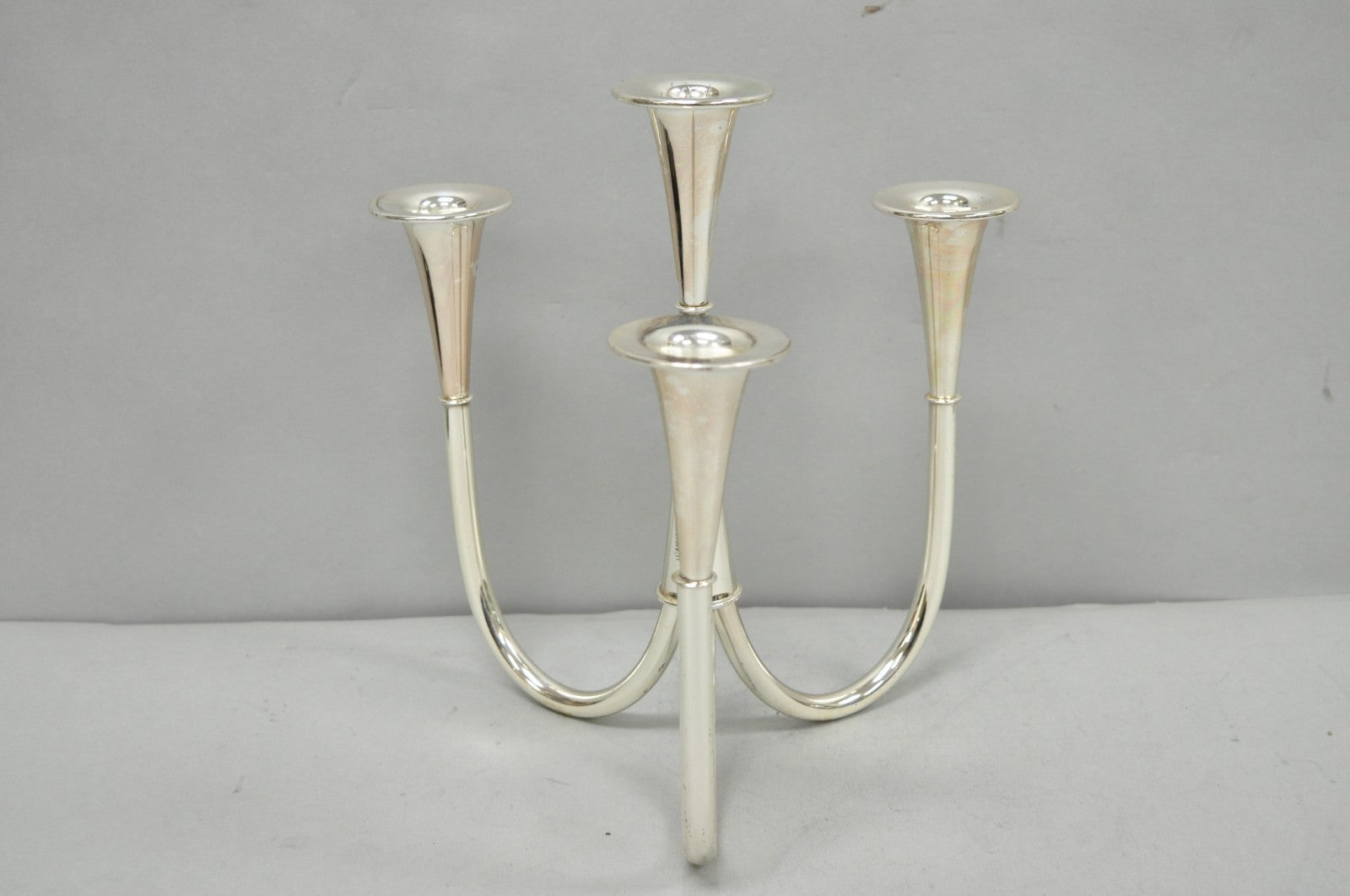 Vintage Wilhelm Wagenfeld for WMF Silver Plated Modern Candelabra Candle Holder