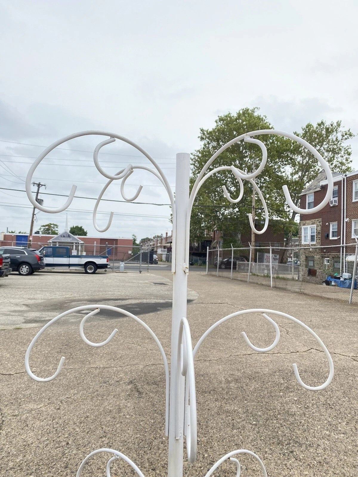 Whimsical 74" Tall Wrought Iron 16 Hook Garden Ornament Planter Pot Stand Holder