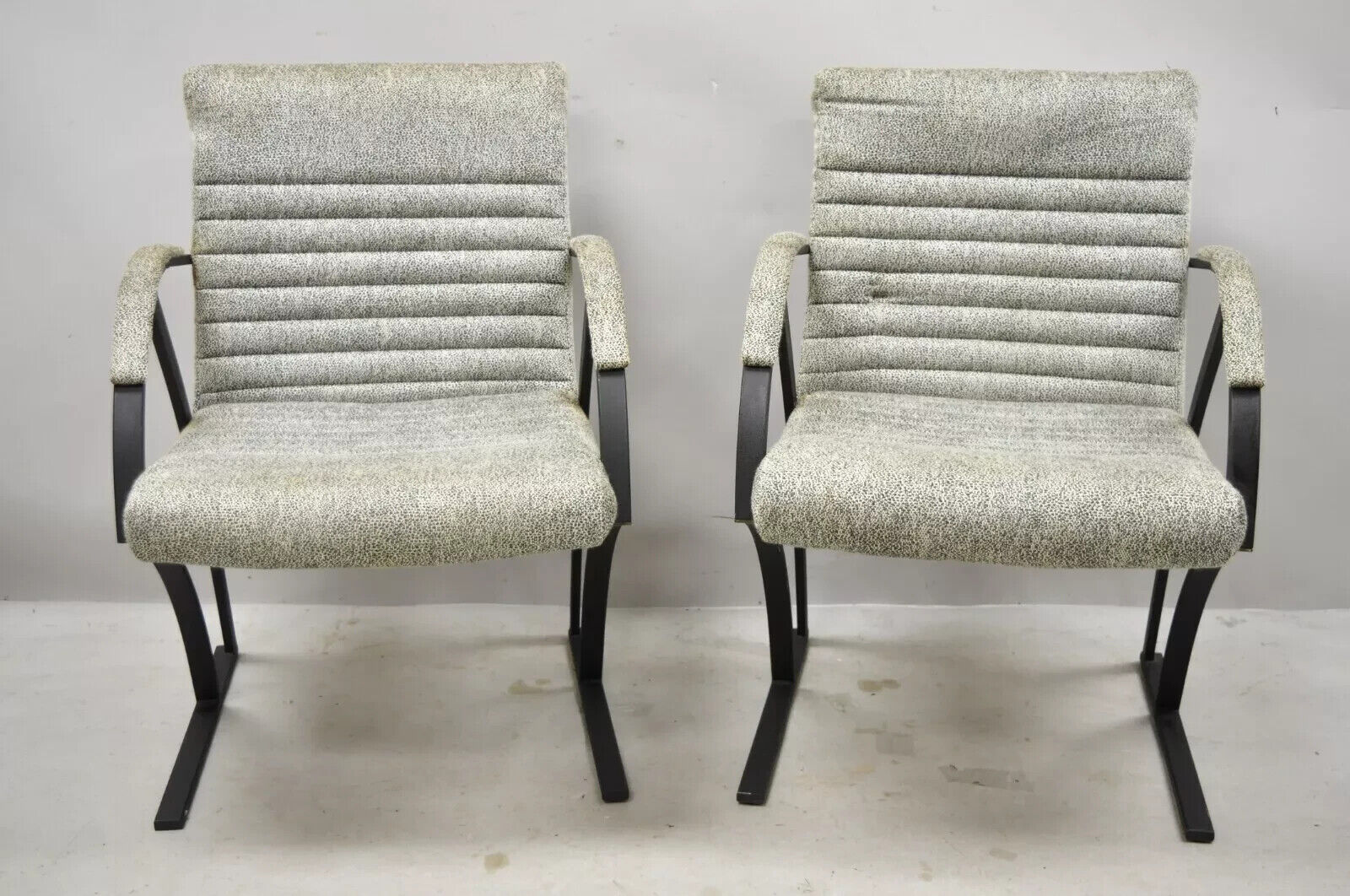 Vintage Mid Century Art Deco Metal Lounge Arm Chairs by Cal-Style (A) - a Pair