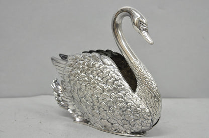 Vintage Art Nouveau Godinger Italy Silver Plated Swan Bird Napkin Letter Holder