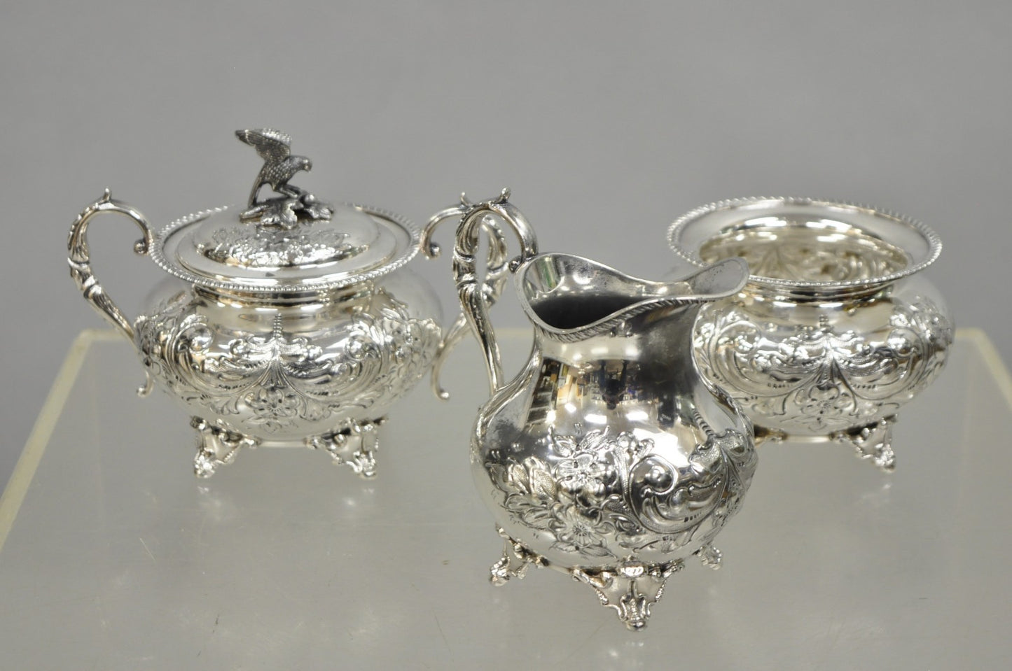 Antique John Turton Sheffield England Victorian Silver Plated Tea Set - 7 Pc Set