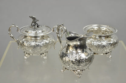 Antique John Turton Sheffield England Victorian Silver Plated Tea Set - 7 Pc Set