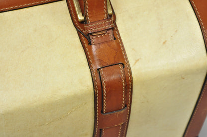 Vintage Dinoffer NY Italian Brown Leather & Vellum Parchment Gladstone Bag, Pair