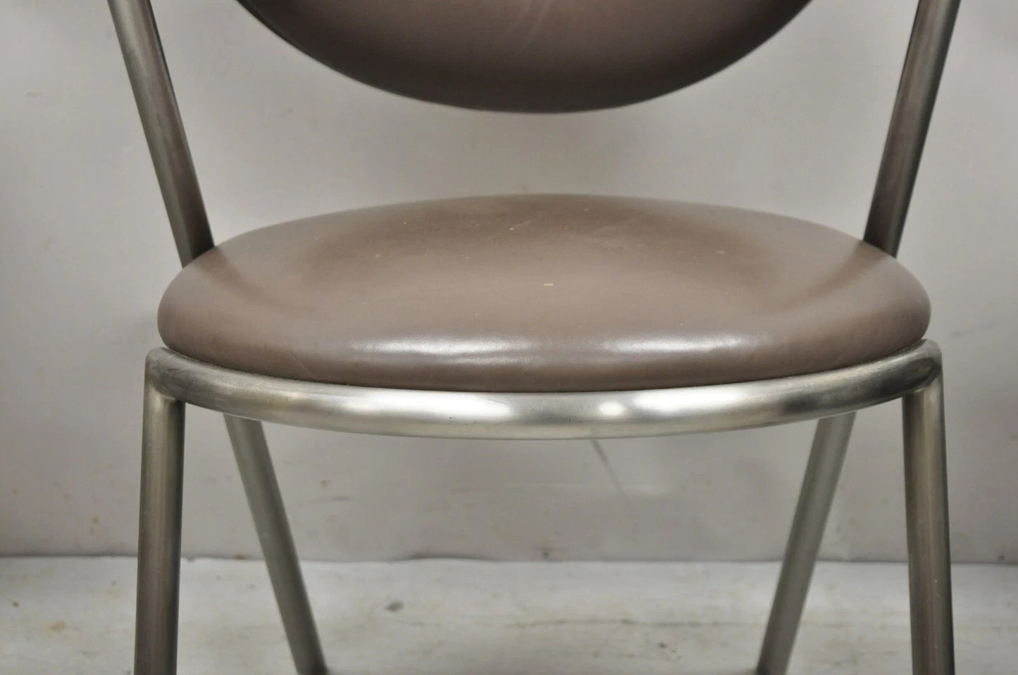 Vintage Brueton Mid Century Modern Tubular Steel Cat Eye Lounge Chairs - a Pair