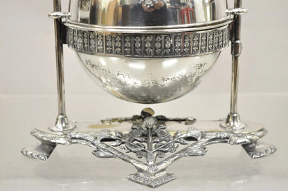 Antique Meriden Co Victorian Silver Plated Round Dome Covered Butler Butter Dish