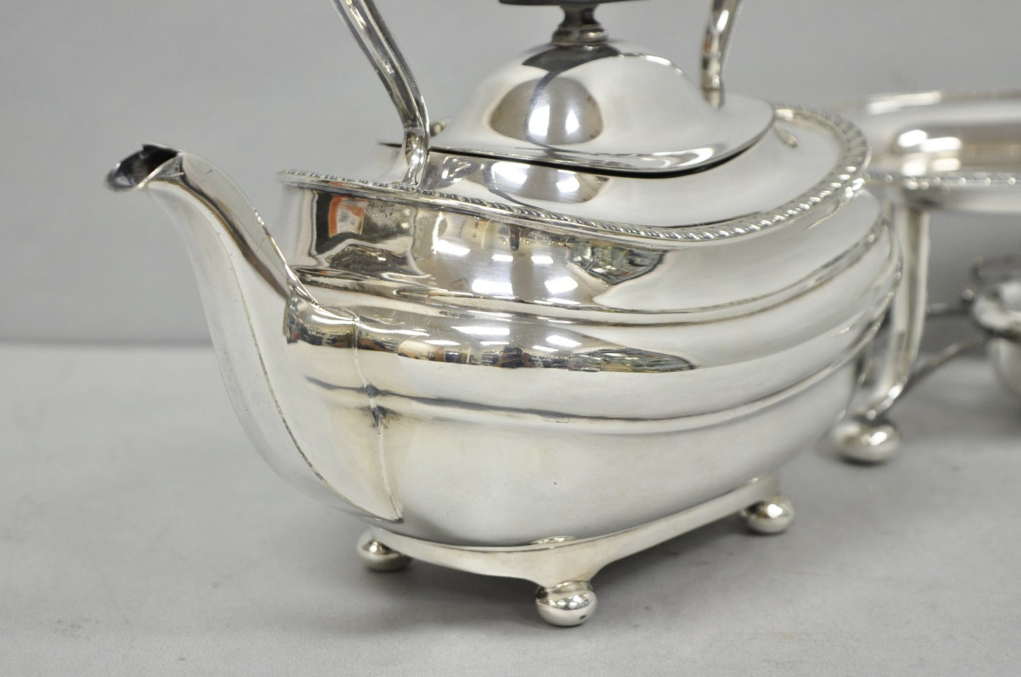 Antique Walker Hall Sheffield Silver Plated Teapot Spirit Kettle on Warmer Stand