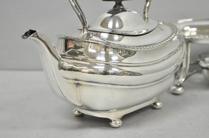 Antique Walker Hall Sheffield Silver Plated Teapot Spirit Kettle on Warmer Stand