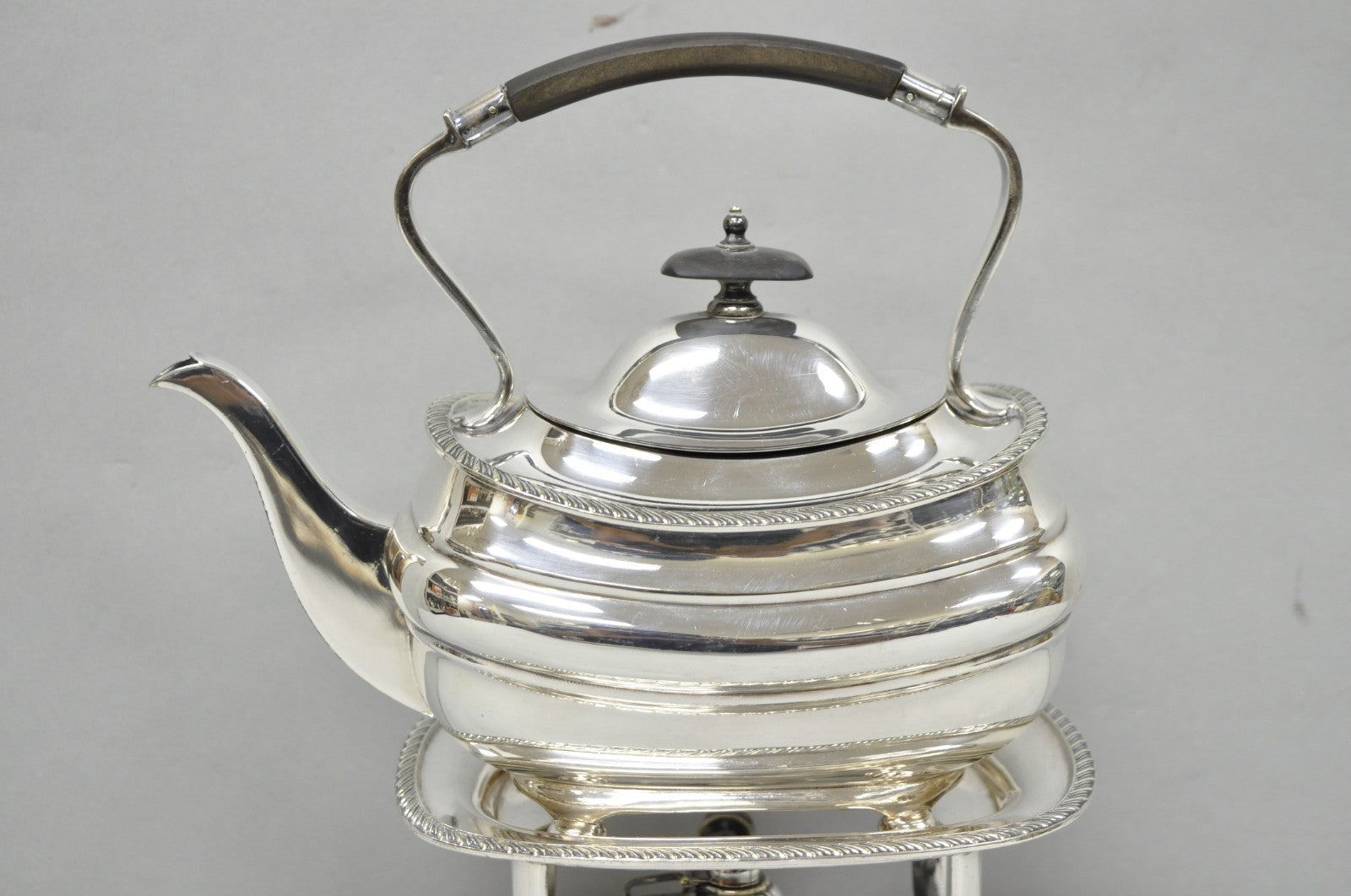 Antique Walker Hall Sheffield Silver Plated Teapot Spirit Kettle on Warmer Stand