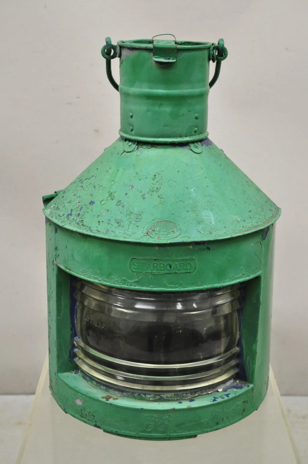 Antique Eli Griffith & Sons Green Marine Masthead Ship Lantern Light Fixture