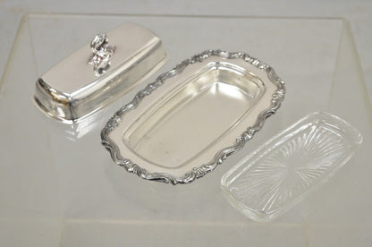 FB Rogers Silver Co. 1959X Silver Plated Covered Butter Dish w/ Glass Liner