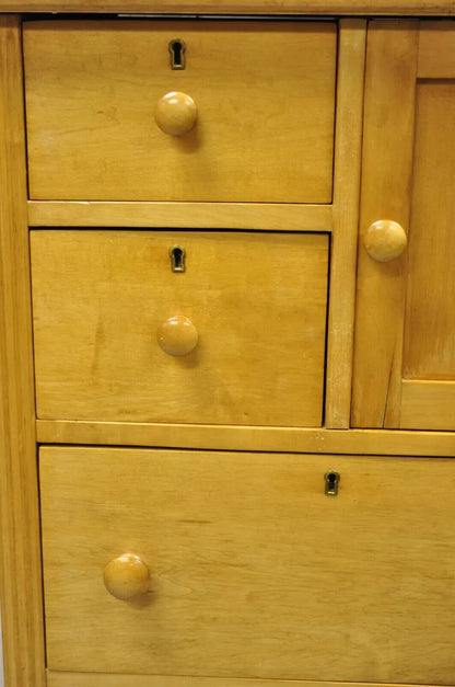 Antique Colonial Maple Wood Tall Lingerie Chest Washstand Bedroom Dresser