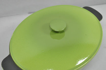 Vintage Cast Iron Dutch Oven Made in France 20538 Green Casserole Pot w/ Lid