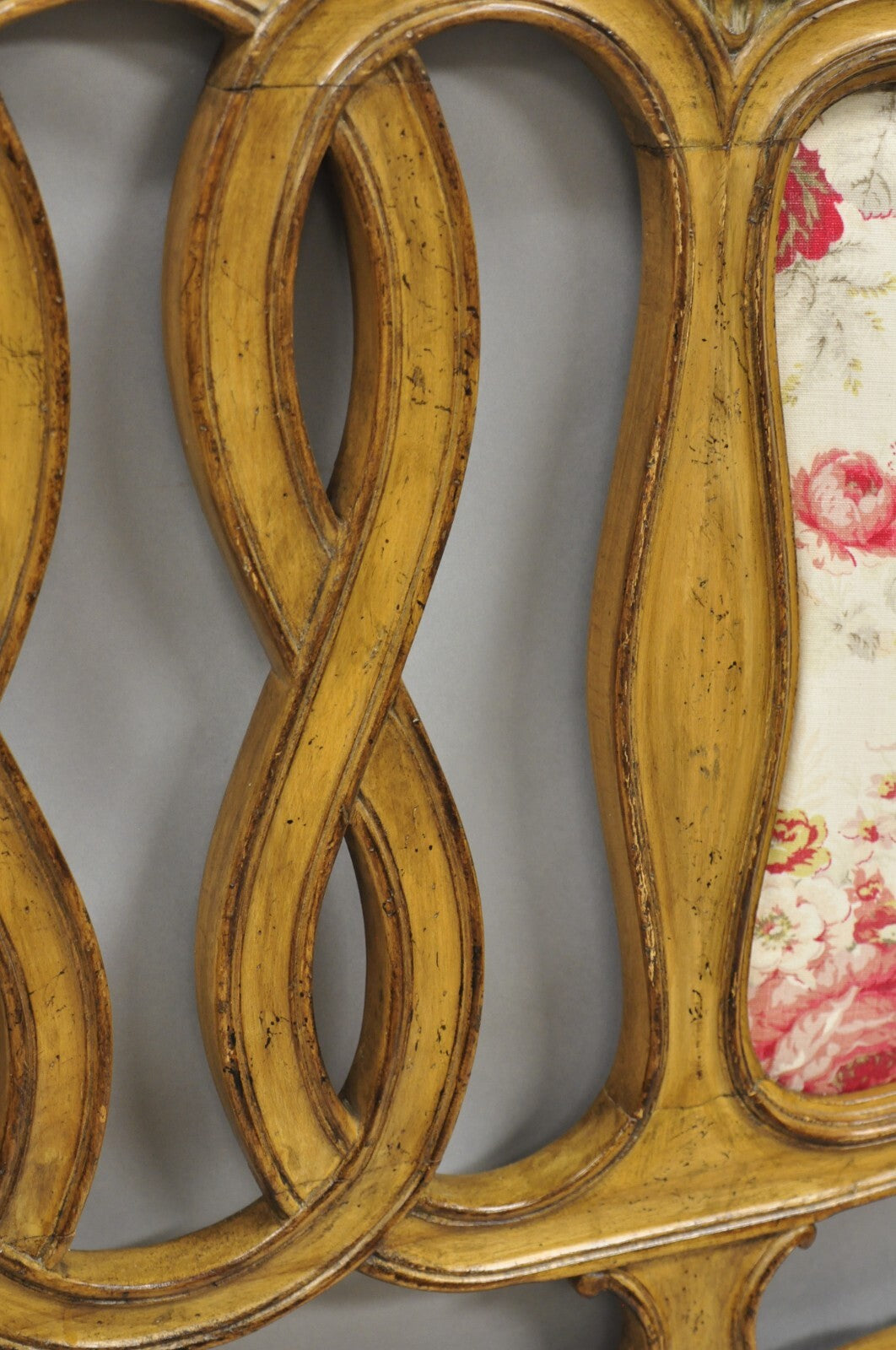 French Country Provincial Hollywood Regency Pretzel Scroll King Sz Bed Headboard