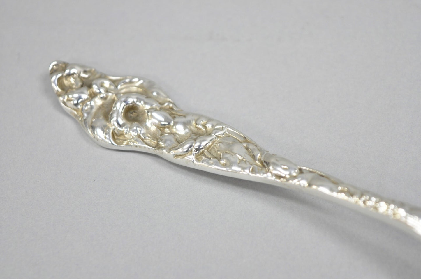 Antique Art Nouveau Sterling Silver Tomato Server with Floral Repousse