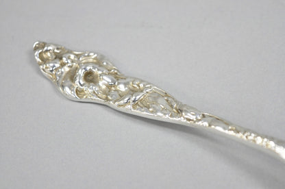 Antique Art Nouveau Sterling Silver Tomato Server with Floral Repousse