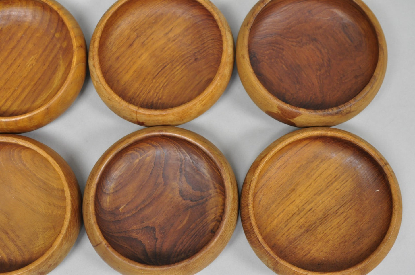 Vintage Mid Century Modern Teak Wood Goodwood Benjamin Medwin Salad Bowl Set 7pc