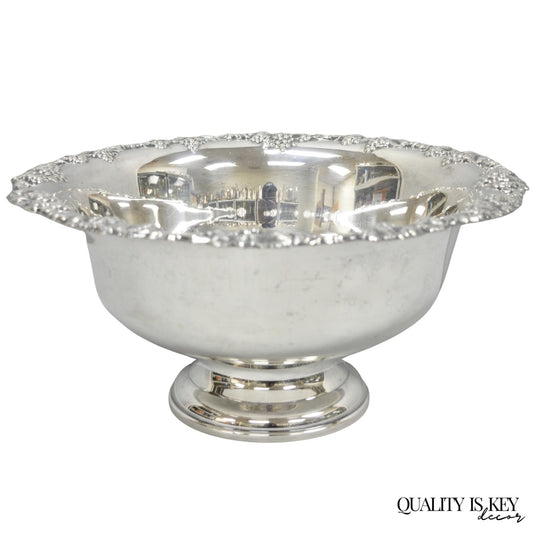 Vintage Gorham Newport YB 271 Victorian Silver Plated Grapevine Punch Bowl