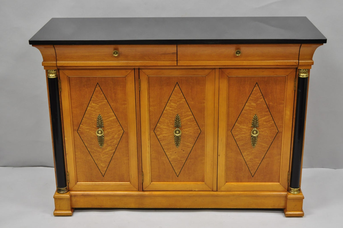 Thomasville Grand Classics Empire Biedermeier Maple & Granite Sideboard Credenza