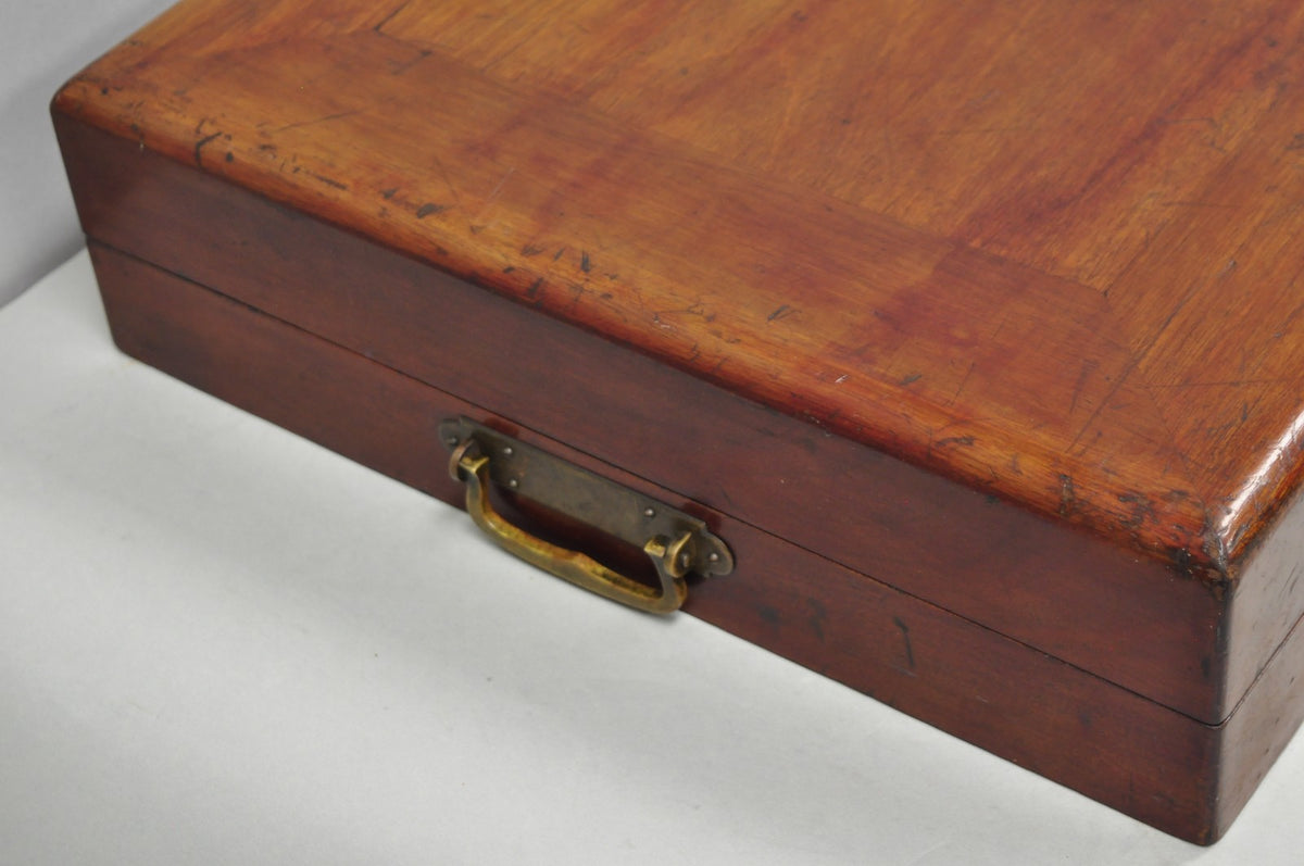 Antique S Kind & Sons Edwardian Mahogany Fitted Silverware Flatware Case Chest