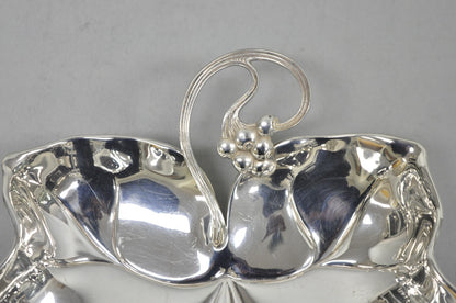 Vintage WMF Germany Large Silver Plated Maple Leaf 12" Trinket Candy Dish Bowl