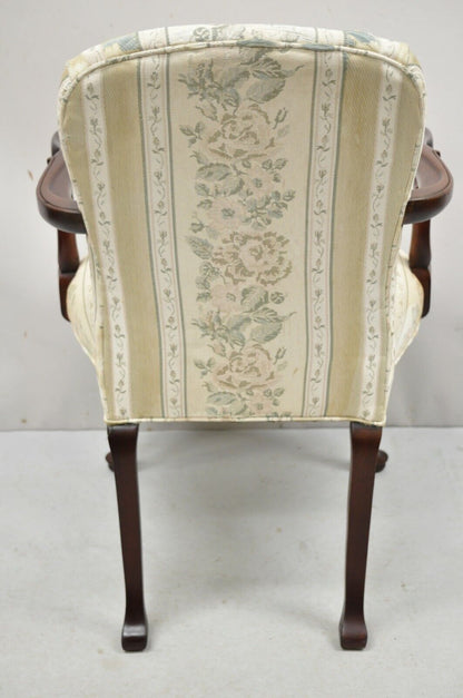 Vintage Pennsylvania House Queen Anne Style Upholstered Gooseneck Arm Chair