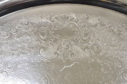 Vintage Poole Silver Co Lancaster Rose 30" Victorian Style Serving Platter Tray