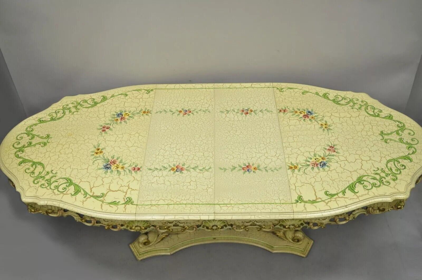 Silik Style Italian Baroque Rococo Dining Room Set by John Turano & Sons - 7 Pcs