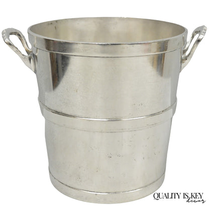 Vintage Mid Century Modern Nickel Silver Plated "Room Service" Champagne Bucket