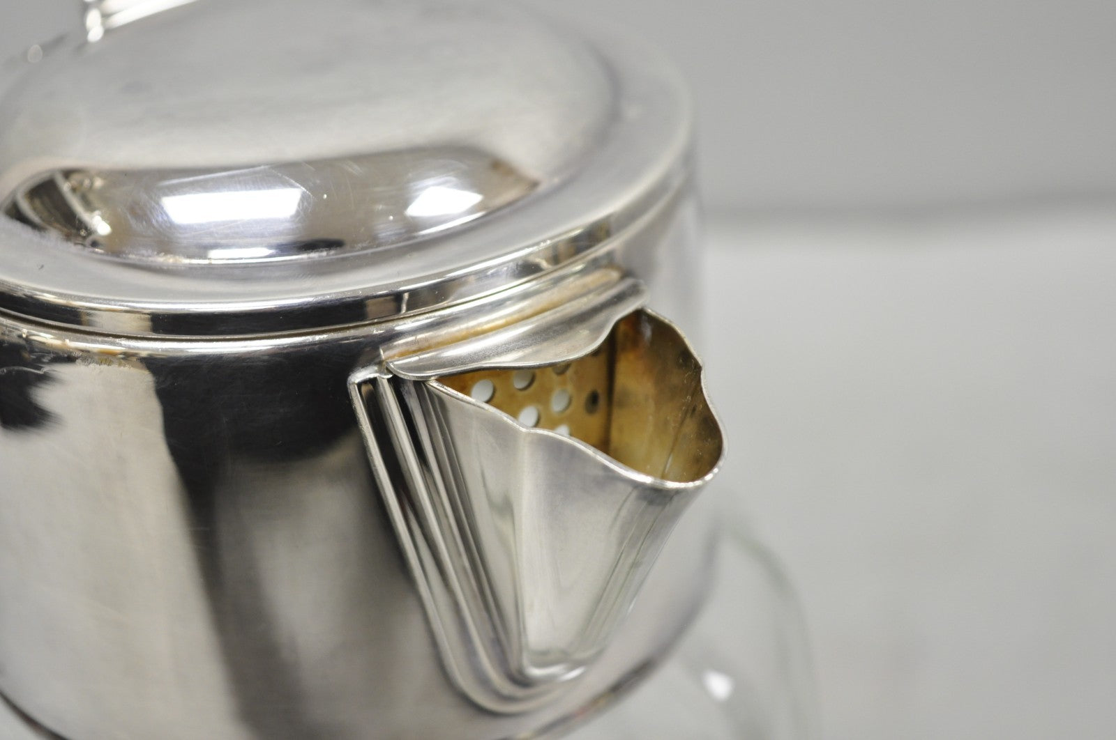 Antique Victorian German Silver Plated Crystal Glass Lemonade Water Pitcher