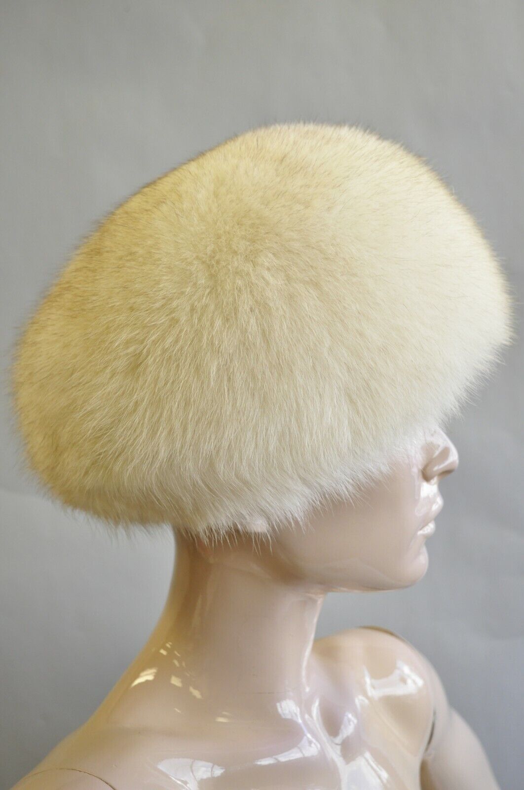 Vintage Don Anderson White Fox Fur Winter Women's Fashion Church Hat