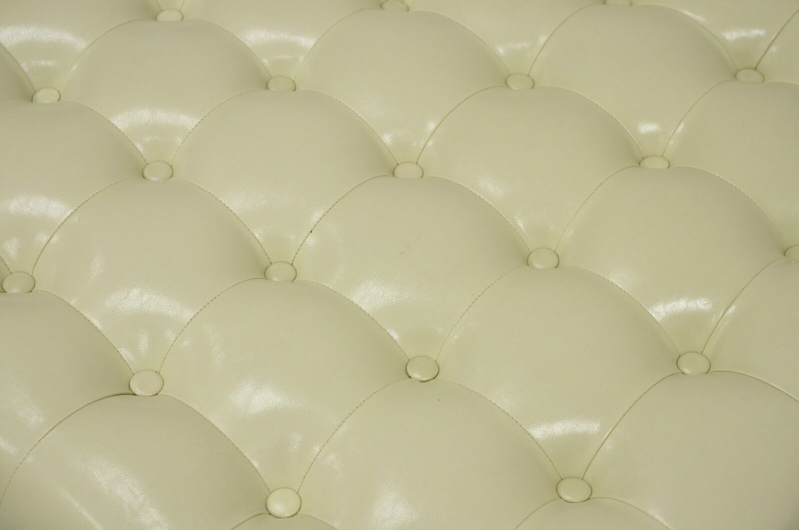 Modern Pearl Bonded Leather Steel Frame Button Tufted Square Cocktail Ottoman