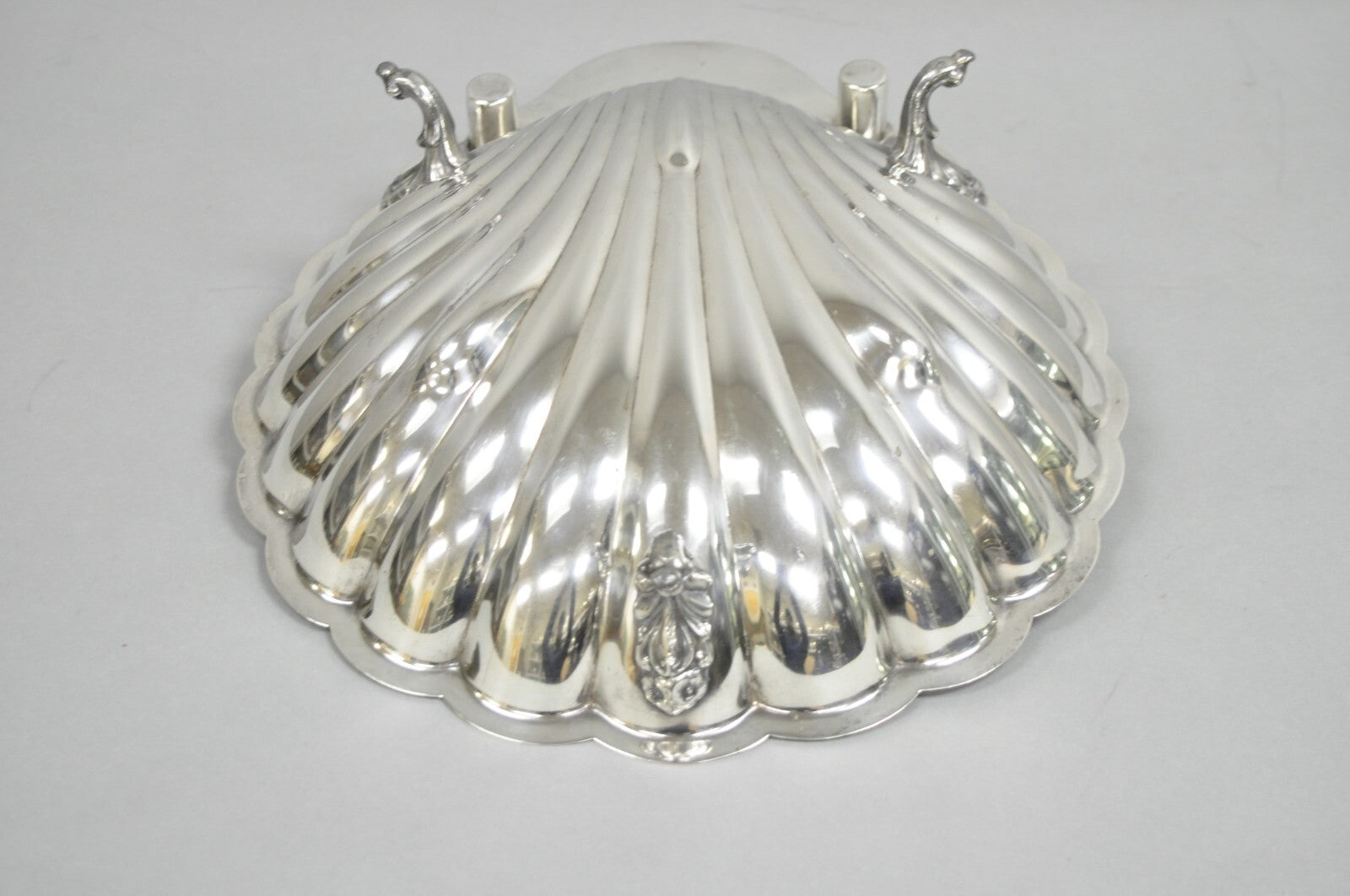 Vintage English Regency Sheffield Silver Plated Fish Clam Shell Serving Platter